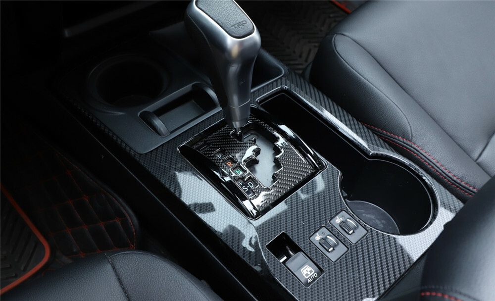 Carbon Fiber Central Gear Shift Panel Cover Trim Decor Sticker For 4Runner 2010+