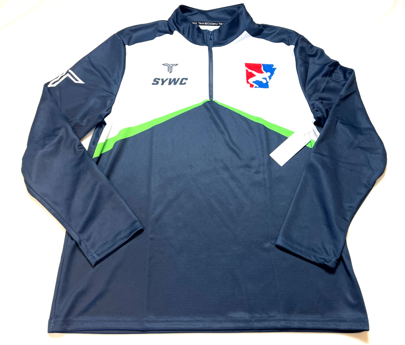 NWT Takedown Southern Youth Wrestling Club Quarter Zip Long Sleeve, Navy - XL