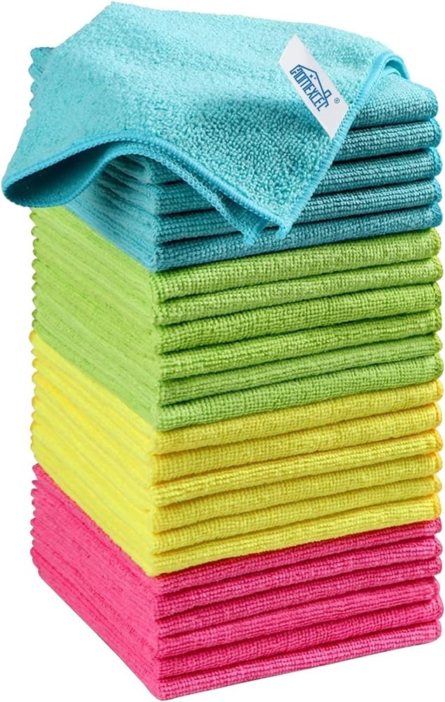 24 Pack Microfiber Cleaning Cloths - Eco-Friendly, Scratch-Free & Absorbent