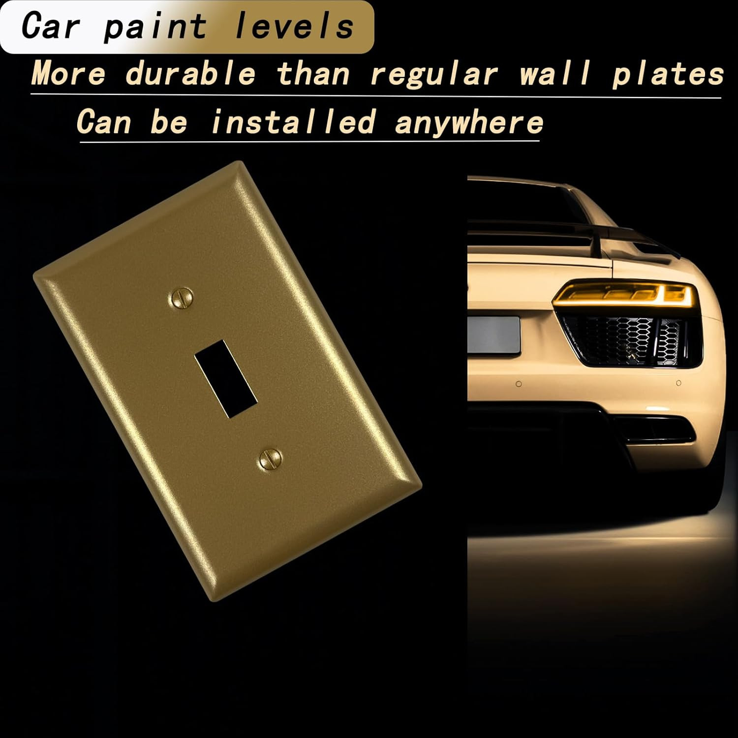 Metal Electrical Outlet Covers, Light Switch Cover Wall Plates, Mid Size Thicker