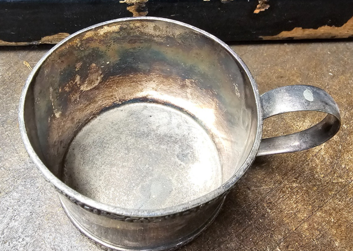 Antique Watrous Silver Soldered Baby Cup Child's 032 Collectable