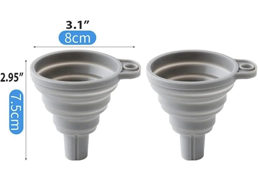 Multi-use Kitchen Funnel Small Foldable Collapsible Gray - A0221