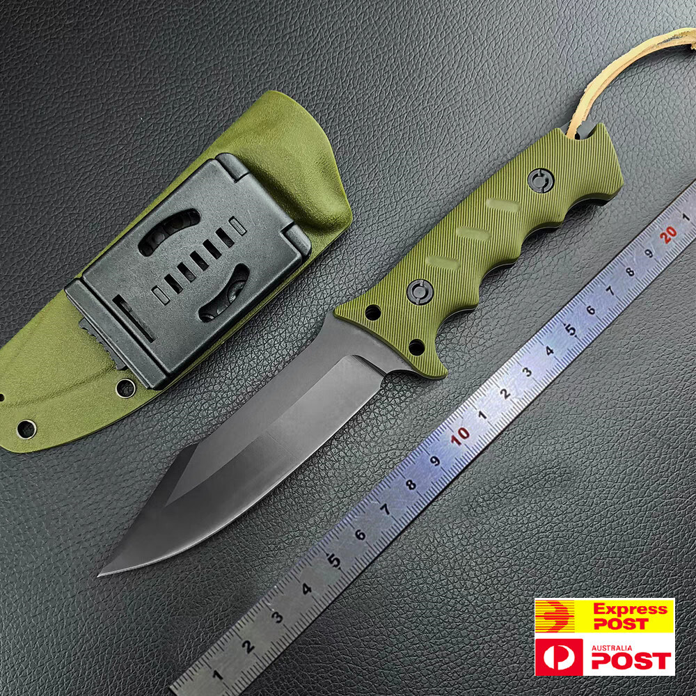 Outdoor Duty Fixed Blade Knife with G10 Handle and Kydex Sheath Camping Military