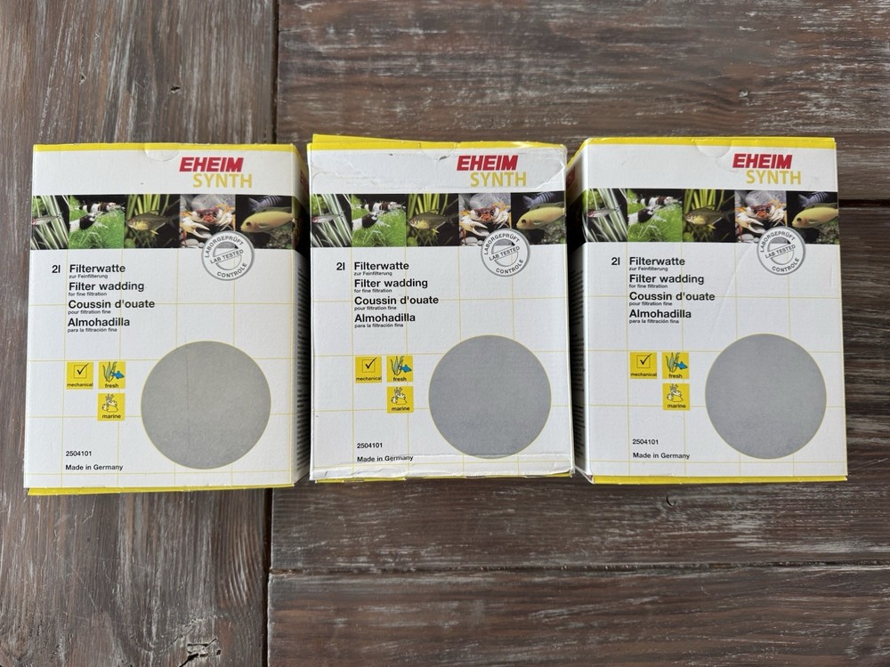 3 NEW boxes EHEIM SYNTH Filter Wadding 2L 2504101 Aquarium Filtration Media