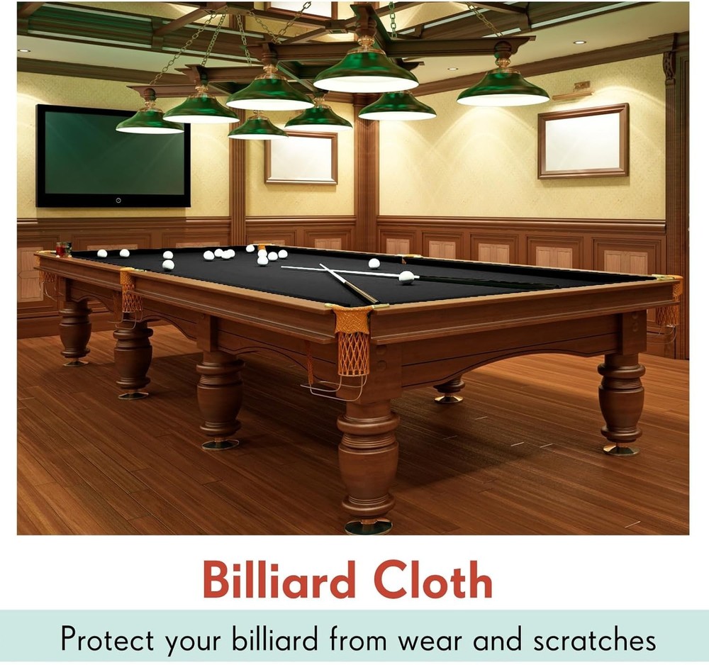 Durable 8ft Pool Table Felt - Black Fiber Material, Easy Install, Great Value