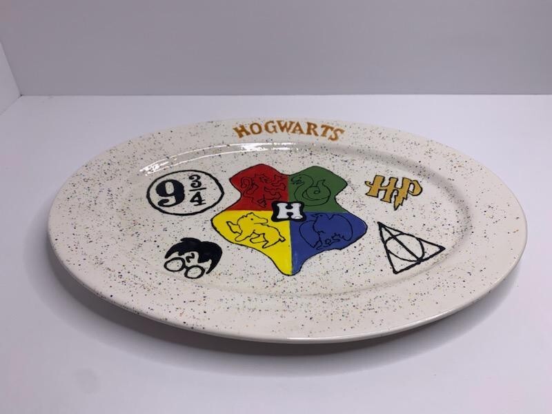 OOAK Personalized Harry Potter Hogwarts Serving Platter Unique!