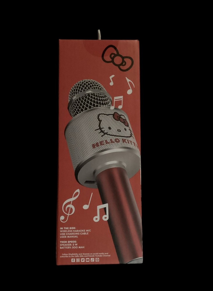 HELLO KITTY BLUETOOTH WIRELESS KARAOKE MICROPHONE ~RED
