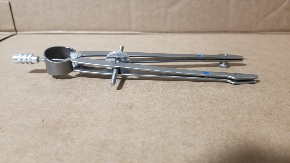 Vintage Vemco Blue Dot Drafting Compass-Missing Screw & Pointer Working , VGC