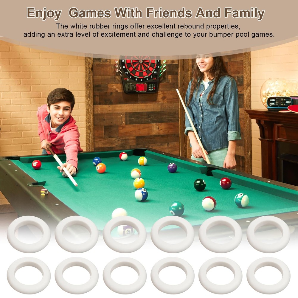 Bumper Pool Table Rubber Rings Replacement Parts 12 Pack