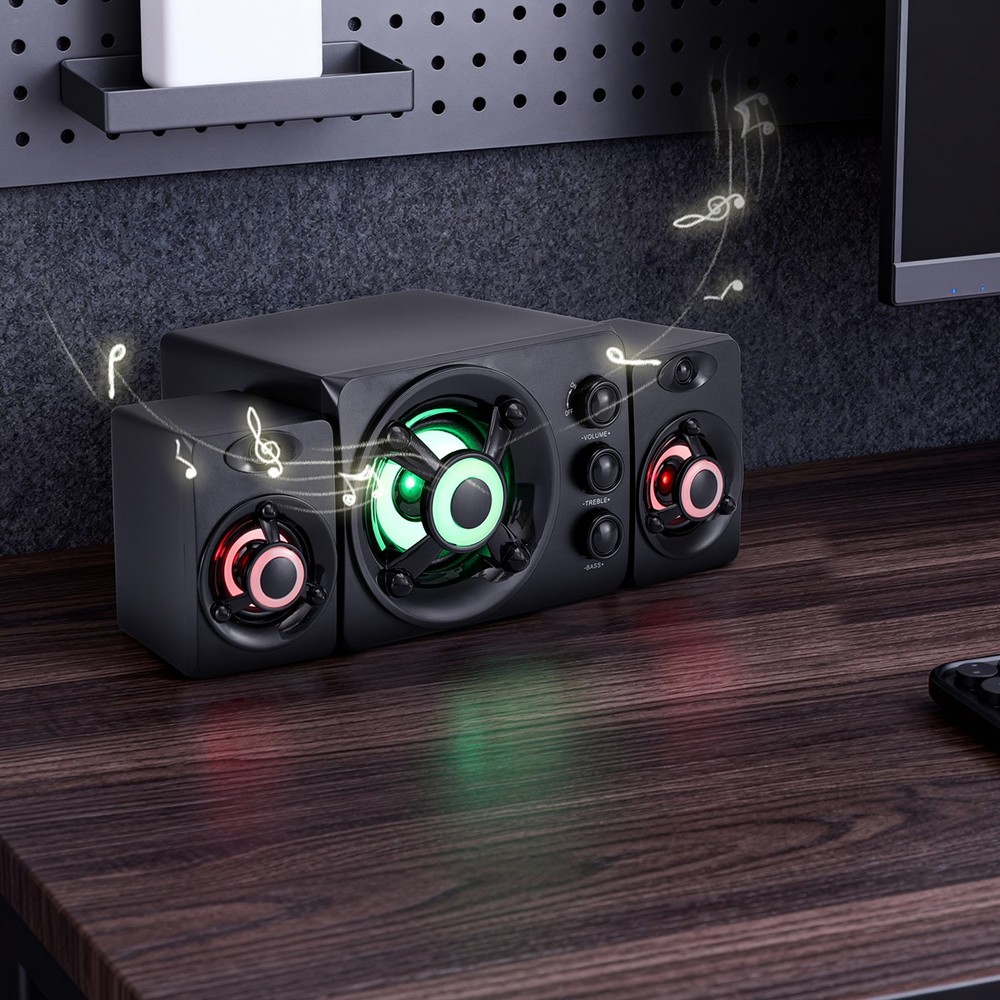 Wired Computer Speakers USB Powered Surround Sound System for Desktops & Laptops