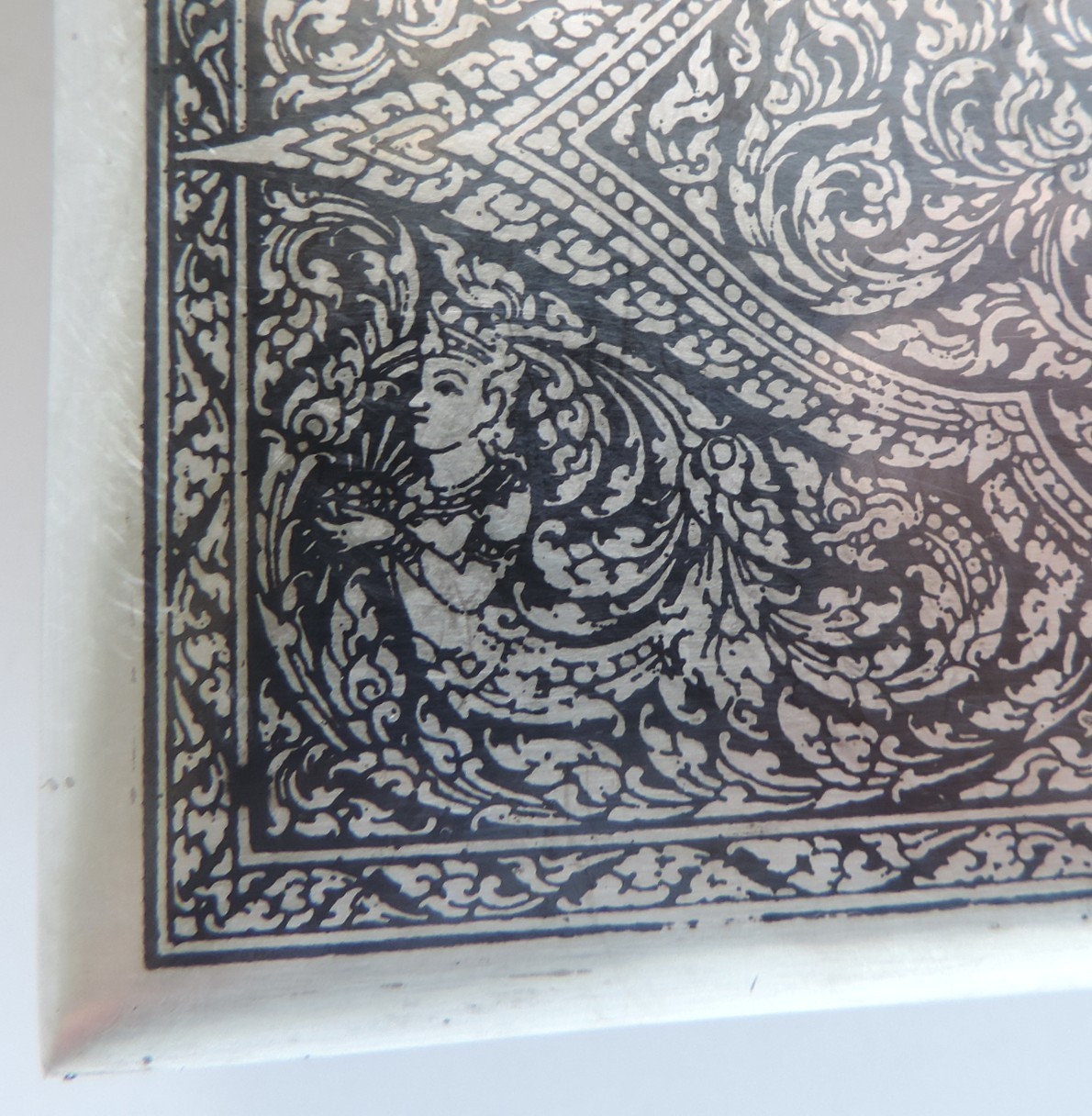 20th Century Thai Siam Sterling Silver & Niello Garuda Box, Bangkok, c.1940 503g