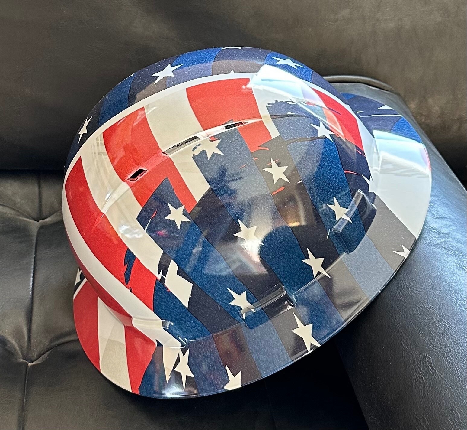 6 Points USA Flag  Full Brim Hard Hat with with Fas-trac Suspension