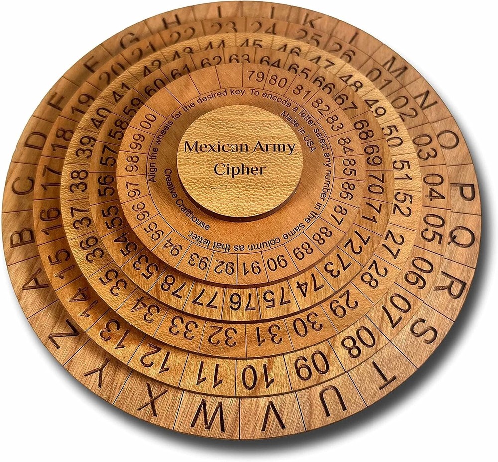 Cipher Wheel Decoder Toy Puzzle Encryption Device Cryptex Code Cracker Kid Gift