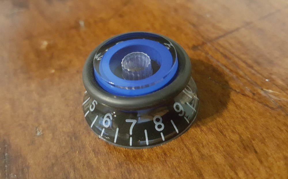 2 Guitar Speed Grip Top Hat Push/Pull knobs.. Black/Dark Blue ... JAT C.G.P