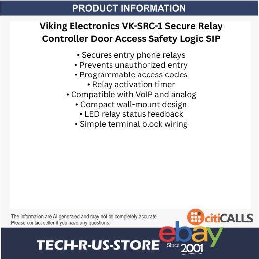 Viking Electronics VK-SRC-1 Secure Relay Controller Door Access Safety Logic SIP