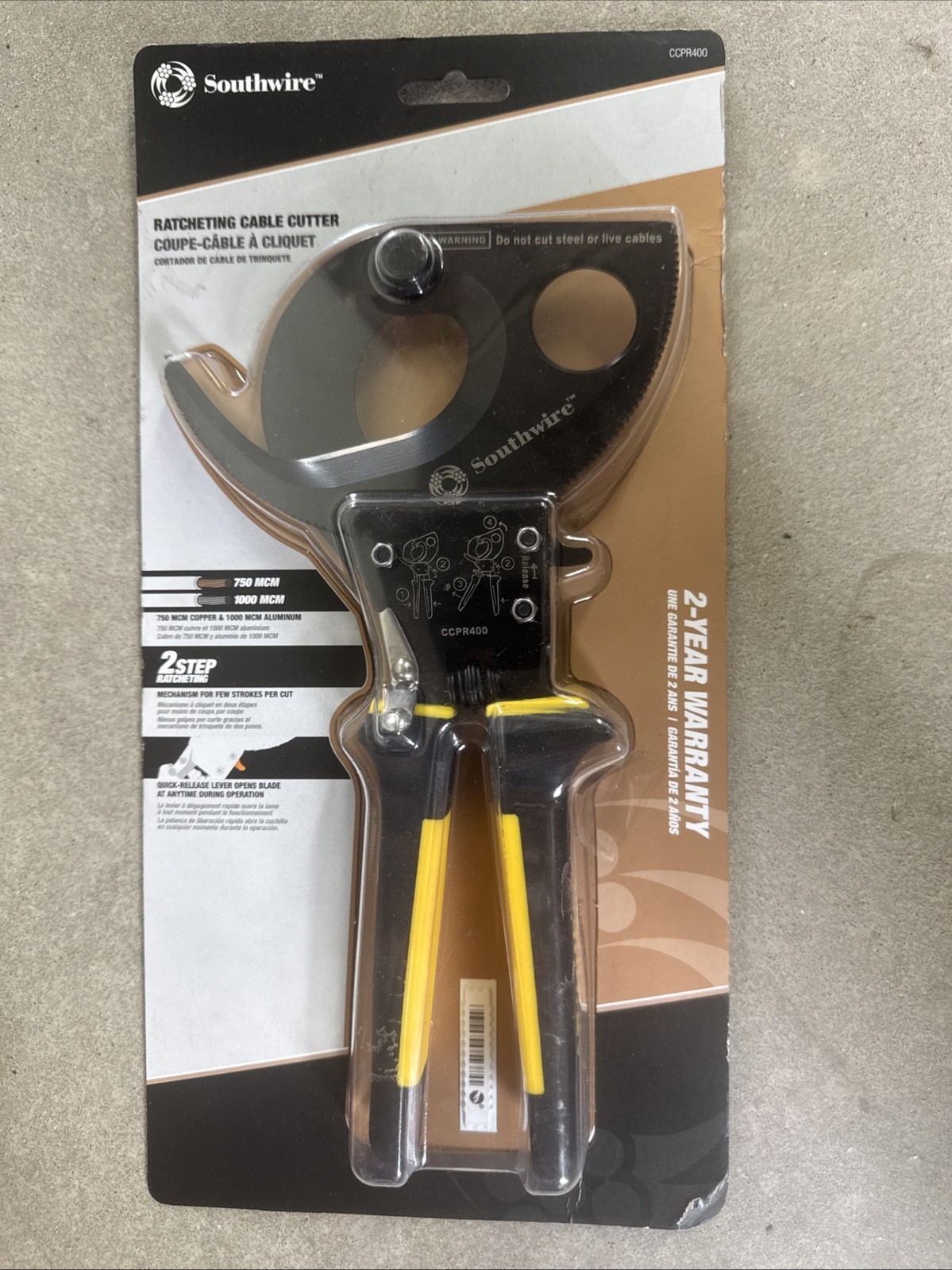 Southwire CCPR400 Heavy Duty Ratcheting Cable Cutters for 750 KCMIL Copper 10...