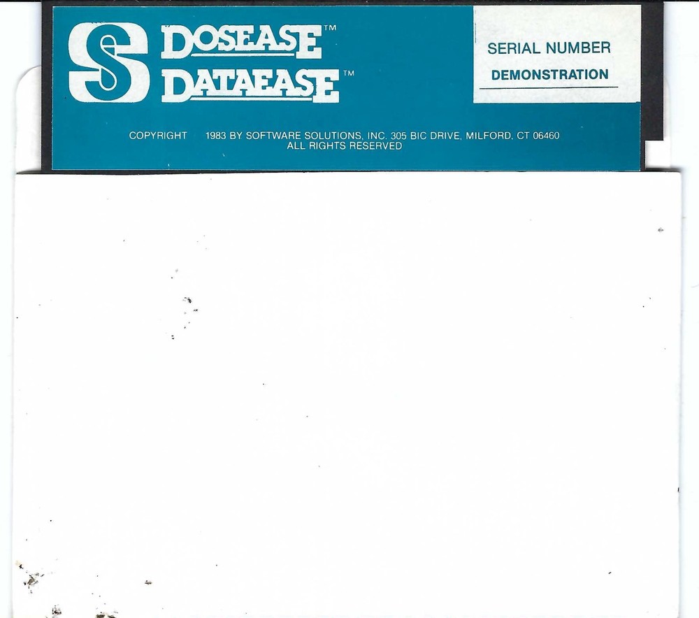 ITHistory (1983) IBM PC Software DOSEASE DATAEASE (Software Solutions)  5.25" OF