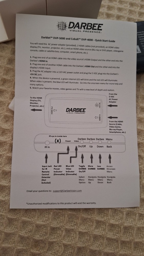 Darbee Visual Presence Darblet HDMI Video Processor Model DVP5000