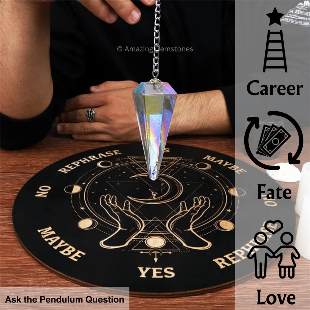 Angel Aura Quartz Dowsing Crystal Pendulum