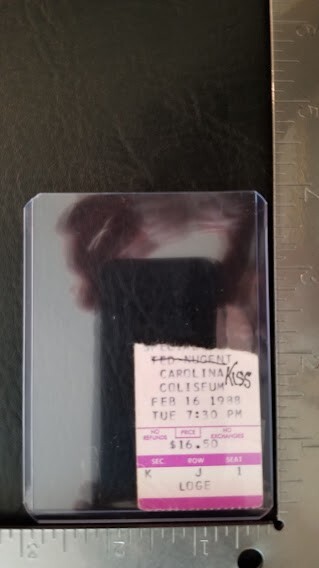 KISS / TED NUGENT - VINTAGE FEBRUARY 16, 1988 COLUMBIA, SC CONCERT TICKET STUB
