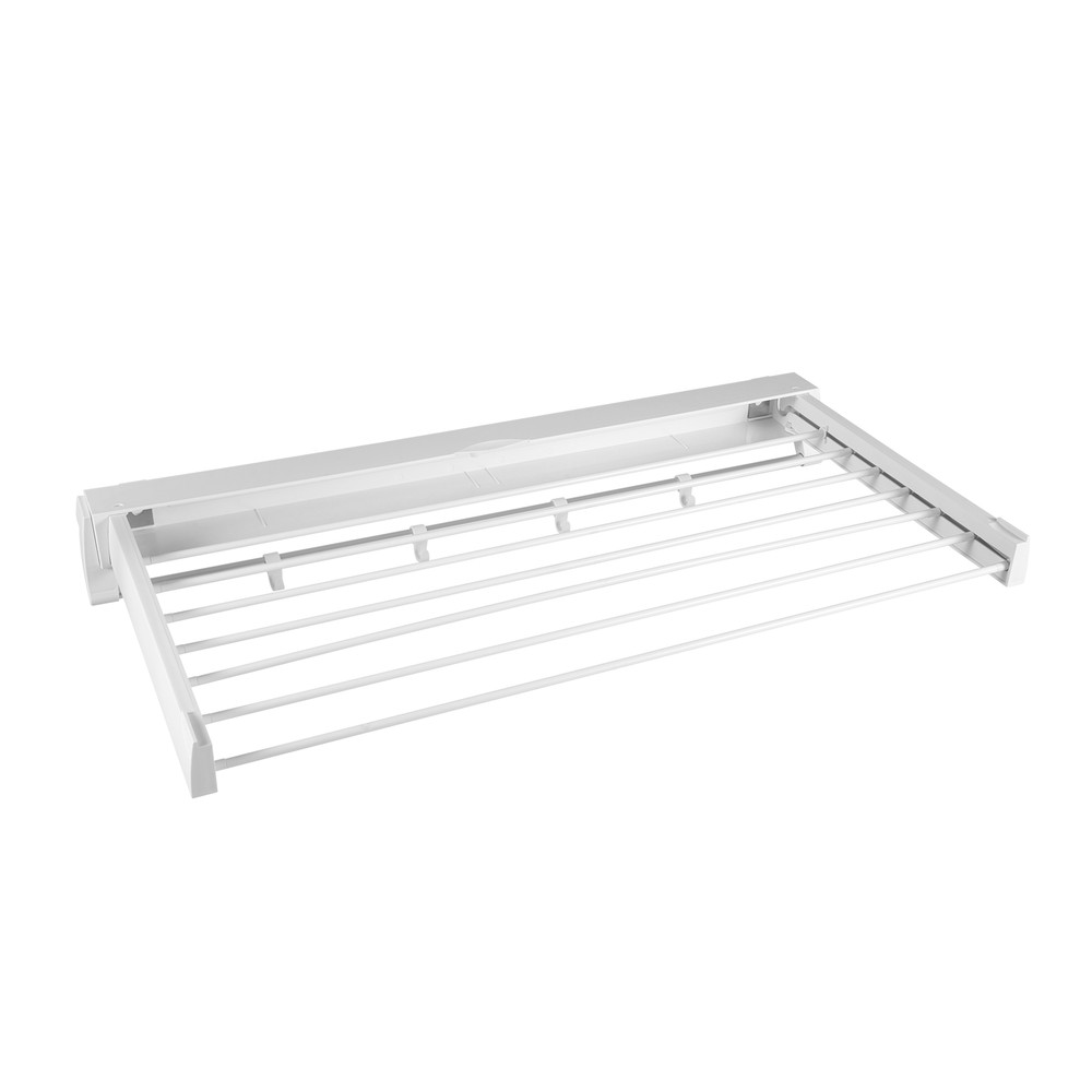 Wall-mounted retractable clothes drying rack for laundry room and balcony