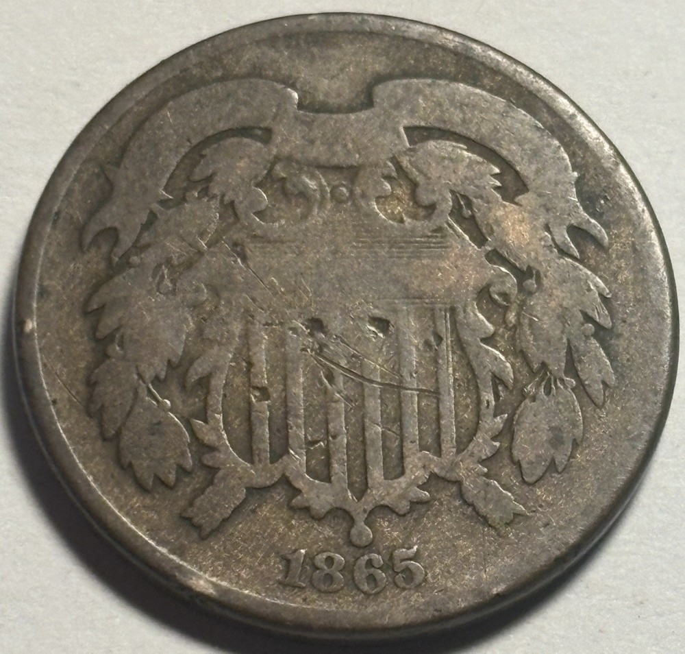 1865 Two Cent Piece — Circulated 🔥 Exact Coin