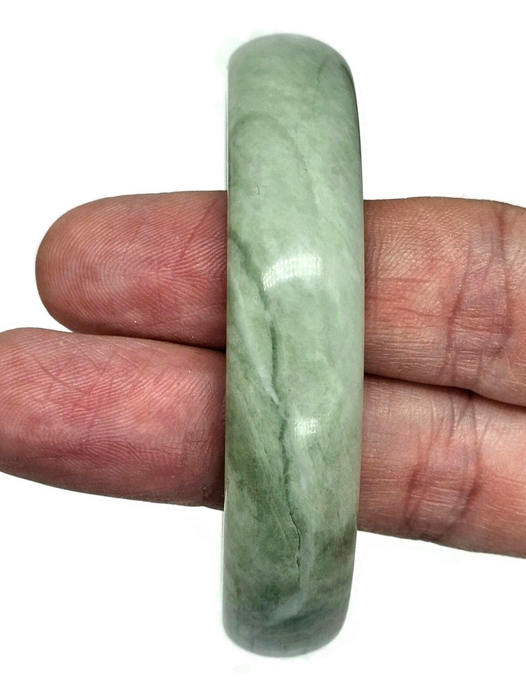 Solid Jade Bangle, 58mm Diameter, Green Nephrite Jade, Protection Gem, Lucky Gem