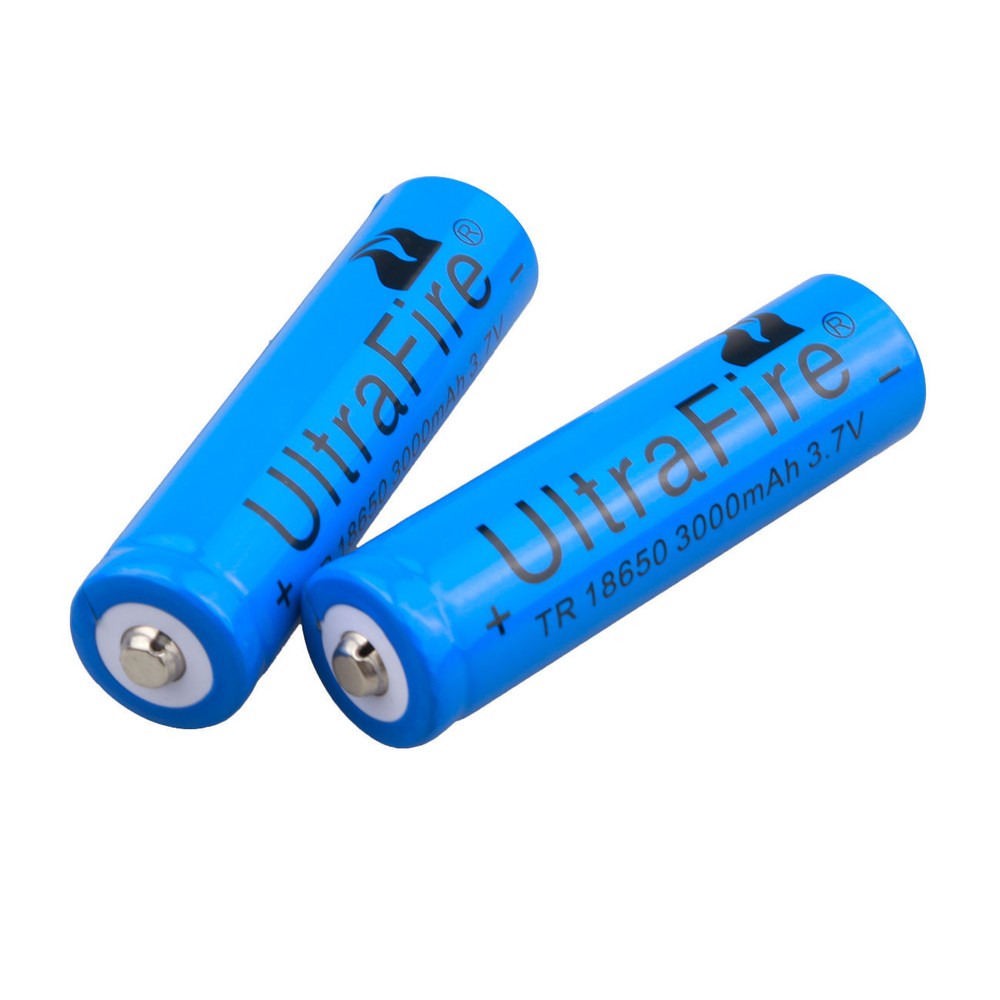 3.7V Button Top Rechargeable Battery 3000mAh Lithium For Flashlight