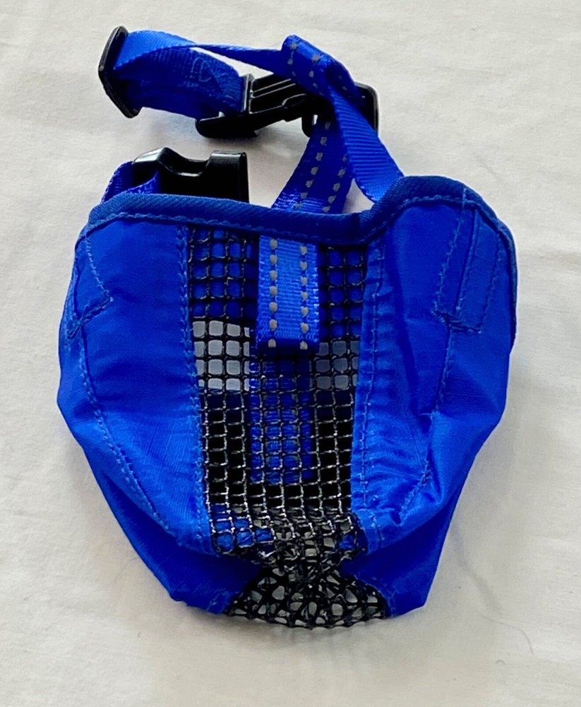 Marnonsis small dog muzzle blue adjustable strap breathable soft mesh