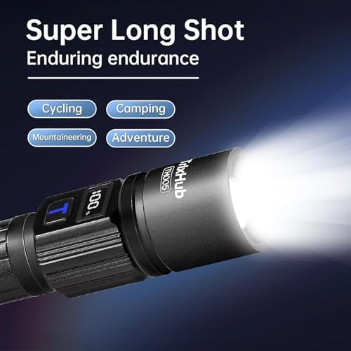 Rechargeable Flashlights High Lumens, 5Mode Flash Light with LCD Digital 1Pack