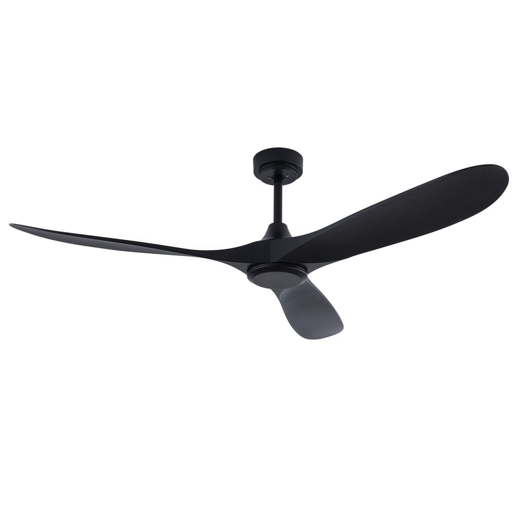 Ceiling Fan 52 inch Casual Matte Black Ceiling Fan with Light and Remote Control