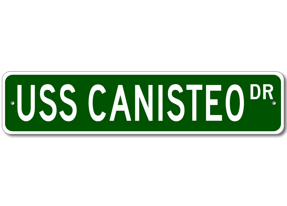 USS CANISTEO AO 99 Ship Navy Sailor Metal Street Sign - Aluminum