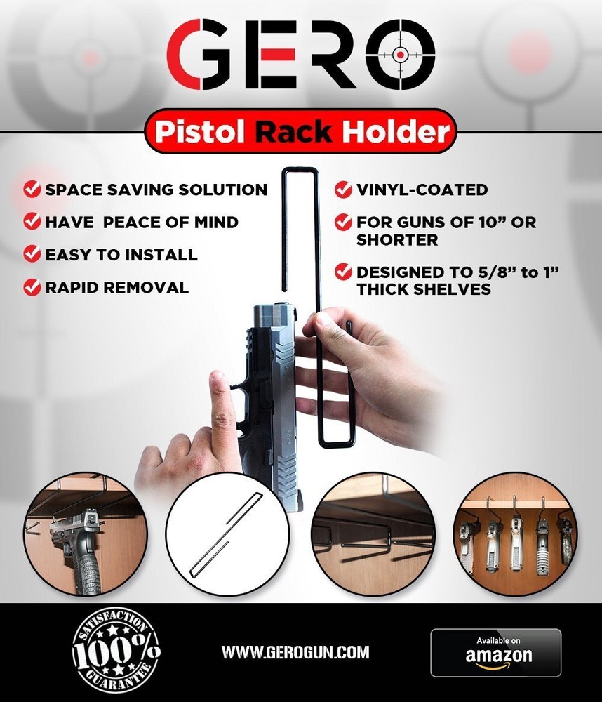 GERO Versatile Tactical Metal 10" Gun Racks 3-Pack