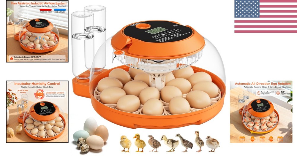 18 Egg Incubator with Automatic Turning & Humidity Control for Optimal Hatch ...