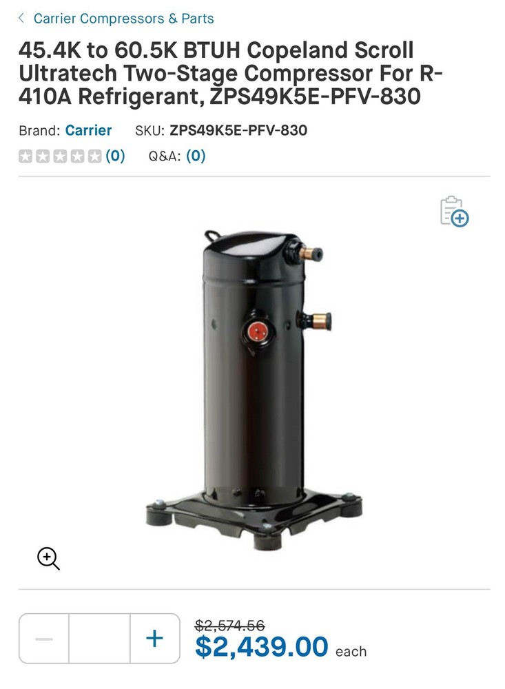 Copeland Compressor, Carrier 2-Stage