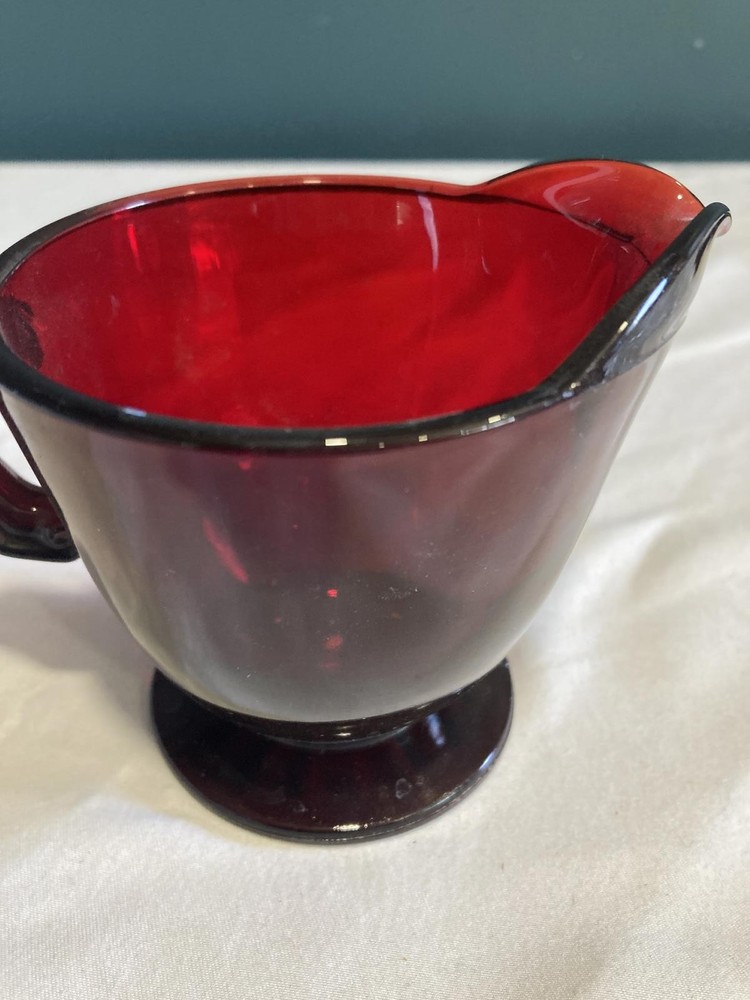 Vintage Ruby Red Glass Creamer