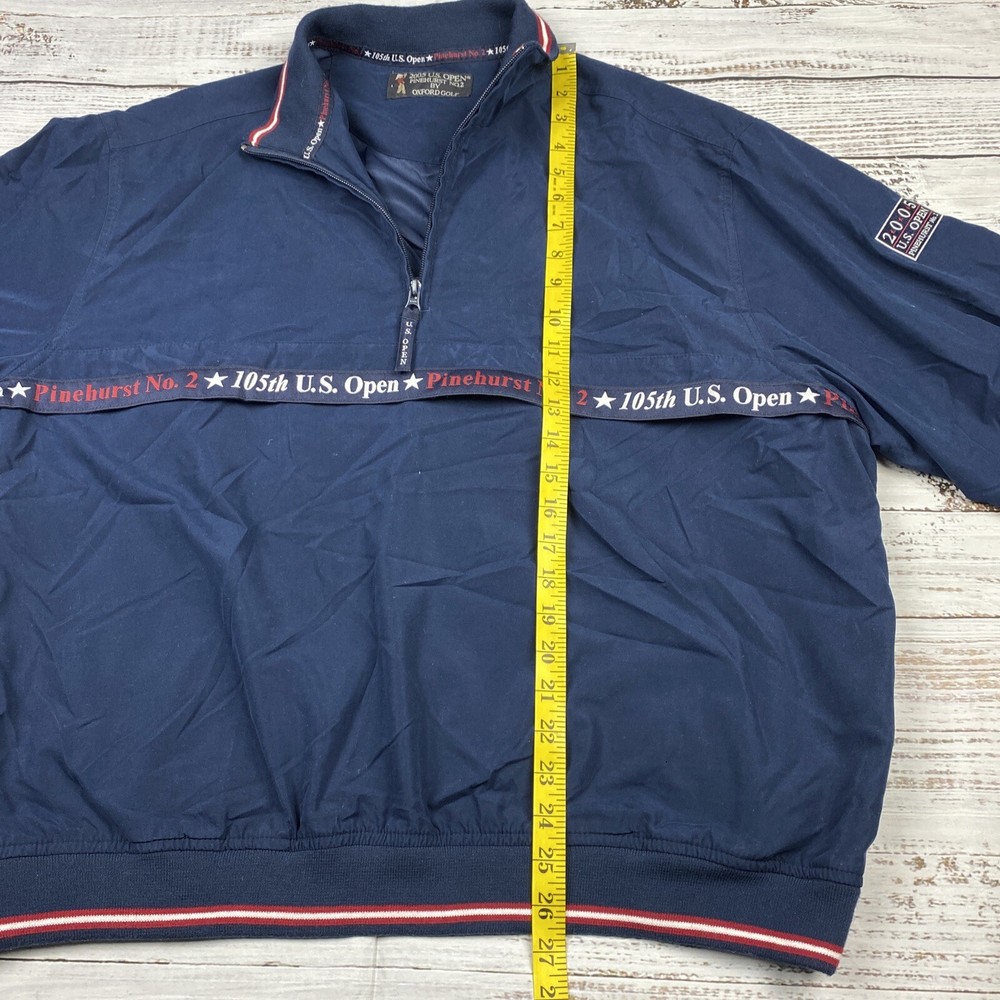 US Open Golf Pullover Windbreaker Jacket 2005 Pinehurst No. 2 Navy Sz L Packable