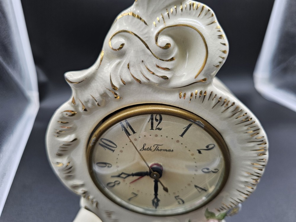 Vintage Ceramic Seth Thomas Electric Mantle Clock ~Working