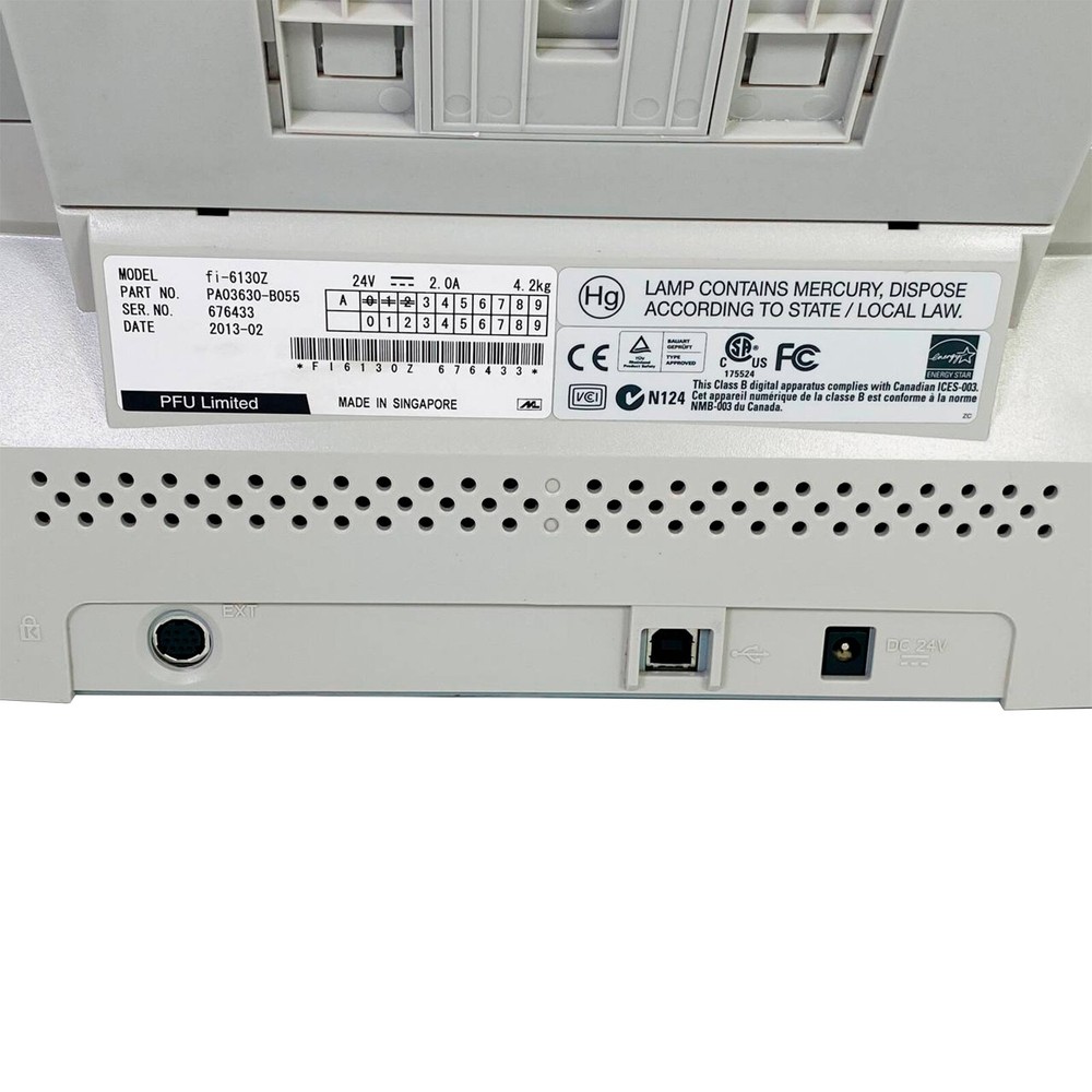 Fujitsu FI-6130Z Scanner COMPLETE SET (AC Adapter; USB Cable; USB Setup Drivers)