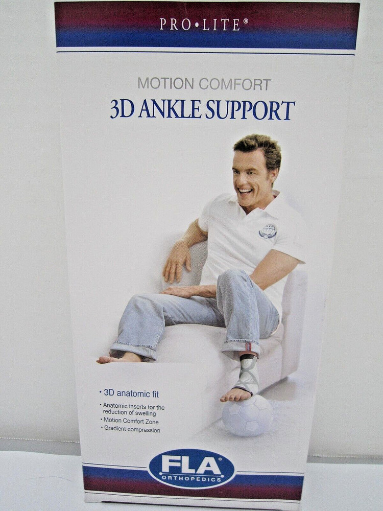 FLA Prolite 3D Ankle Support Braces White/Gray {Pick Size & side}