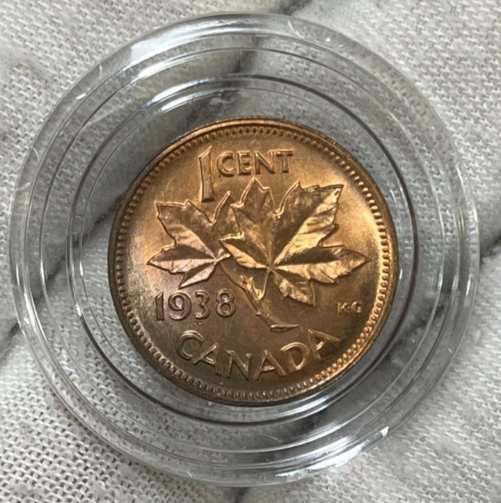 1938 Canada One Cent Coin Excellent Condition