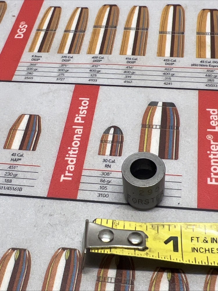 FORSTER  NECK  BUSHING .295 COMPETITION DIE PART RELOADING
