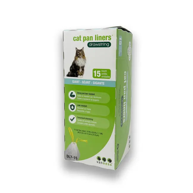 Van Ness Giant Drawstring Cat Pan Liners 15 Count