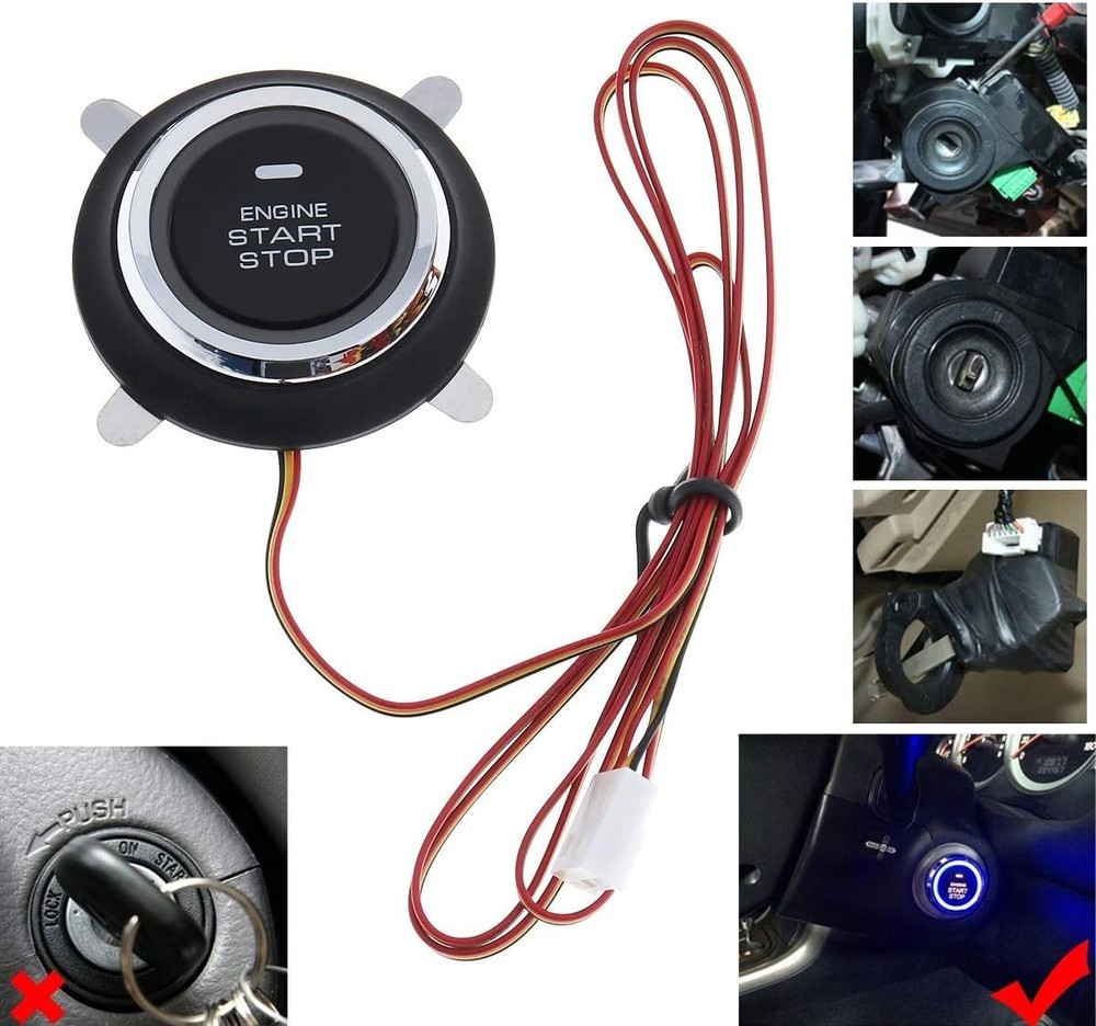 BANVIE Car RFID Push to Start Ignition Kit, Keyless Go Engine Start Stop Button