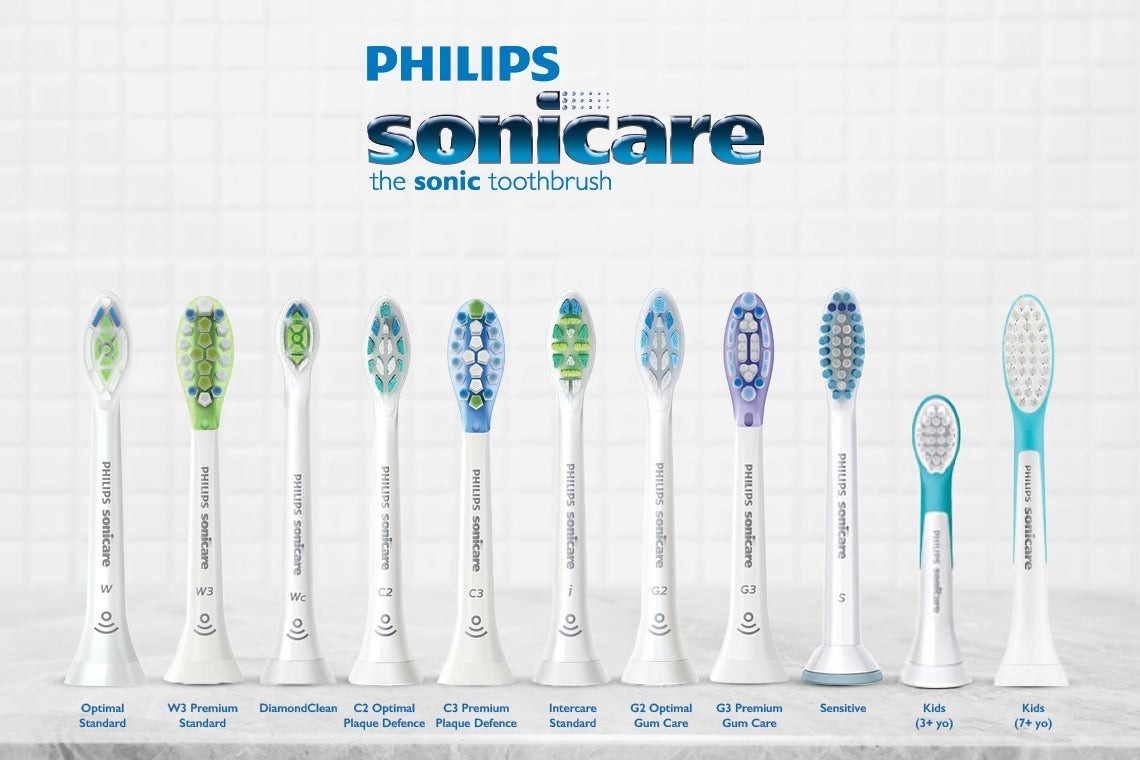 Philips - Sonicare Brush Heads Replacement for - C1, C3, W2, Kids 3+, Kids 7+