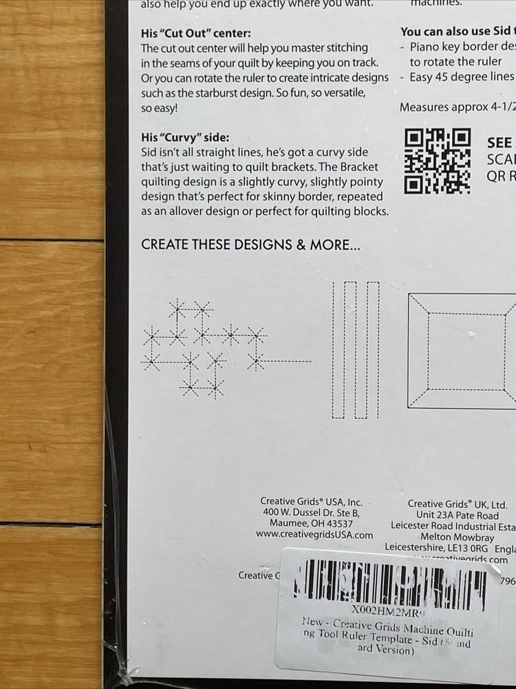 Creative Grids Non-Slip Machine Quilting Tool - Sid By Angela Walters