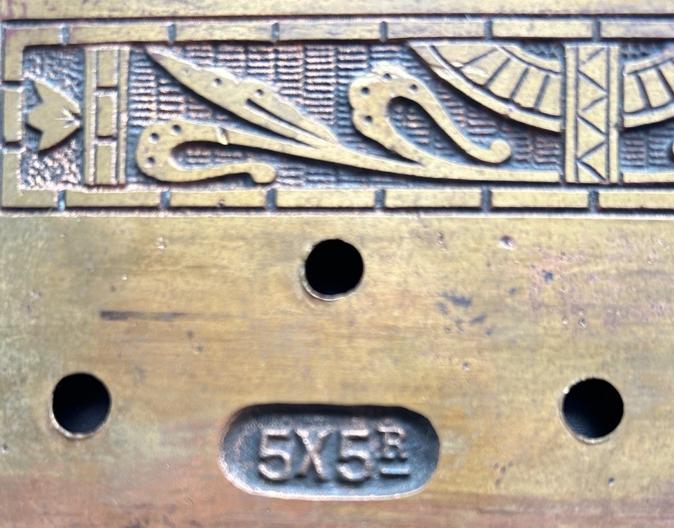 Antique 5" Solid Brass Steeple Tip Hinges (3) & Escutcheons (2) Reclaimed