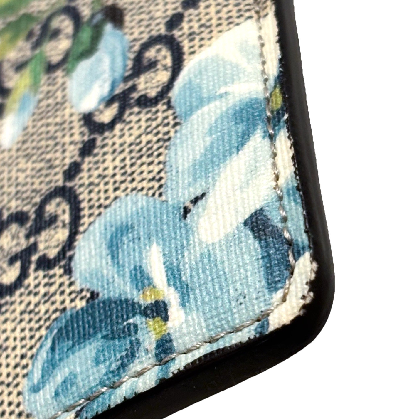 GUCCI Blooms Clutch Bag Purse Flower GG Blue Flora Authentic
