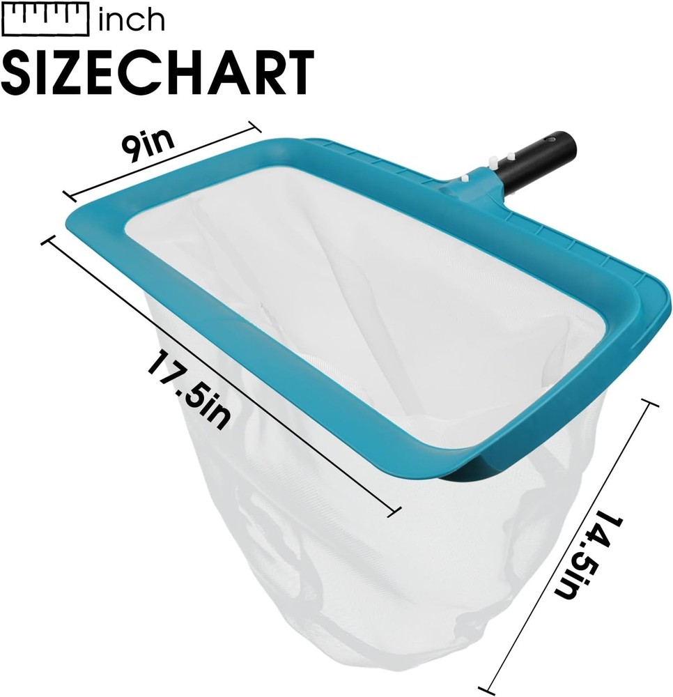 Professional Leaf Rake Skimmer Net - Large Mesh Bag for Efficient Pool Cleaning