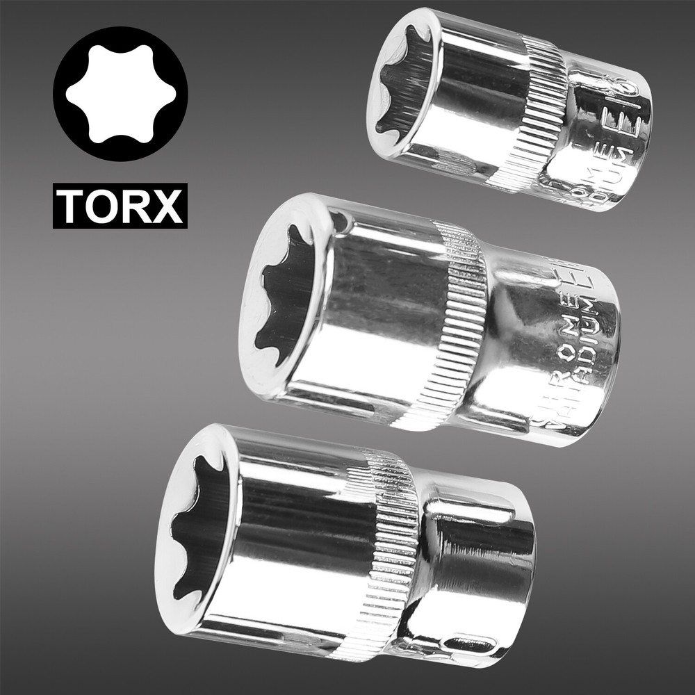 34Pcs Drive Male Female Torx Star Bit Socket E-Socket Set Handheld Tool For Car